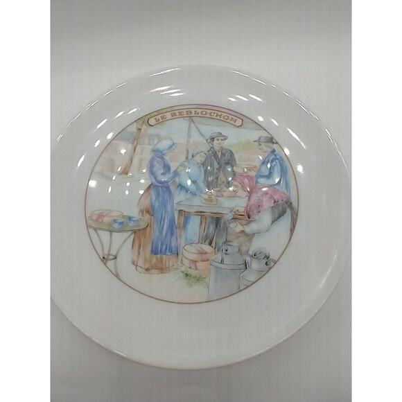 APILCO France Porcelain Plates Set/3 Cheese Motif Brie Roquefort Reblochon 7" - Picture 7 of 11